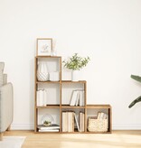 VidaXL Kamerscherm / boekenkast 3-laags 99x29x99 cm hout oud houtkleur