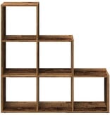 VidaXL Kamerscherm / boekenkast 3-laags 99x29x99 cm hout oud houtkleur