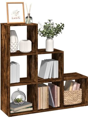 VidaXL Kamerscherm / boekenkast 3-laags 99x29x99 cm hout gerookt eiken