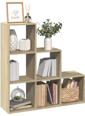 VidaXL Kamerscherm / boekenkast 3-laags 99x29x99 cm hout sonoma eiken