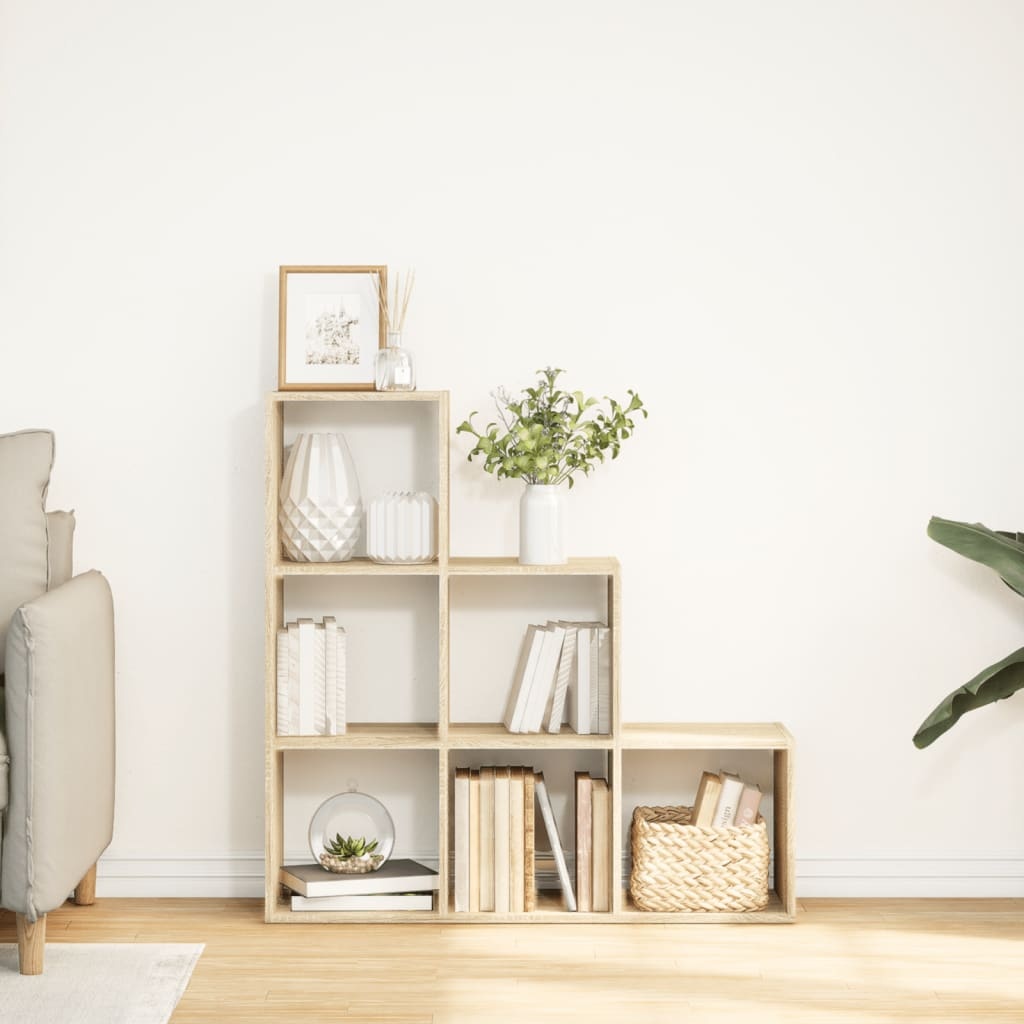 VidaXL Kamerscherm / boekenkast 3-laags 99x29x99 cm hout sonoma eiken