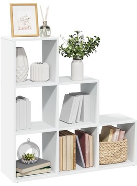 VidaXL Kamerscherm / boekenkast 3-laags 99x29x99 cm bewerkt hout wit