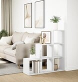 VidaXL Kamerscherm / boekenkast 3-laags 99x29x99 cm bewerkt hout wit