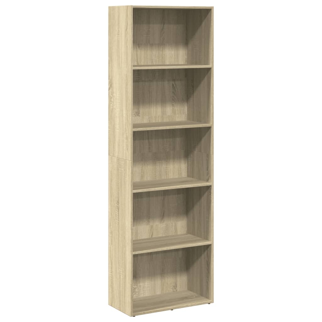 VidaXL Boekenkast 60x30x189 cm bewerkt hout sonoma eikenkleurig