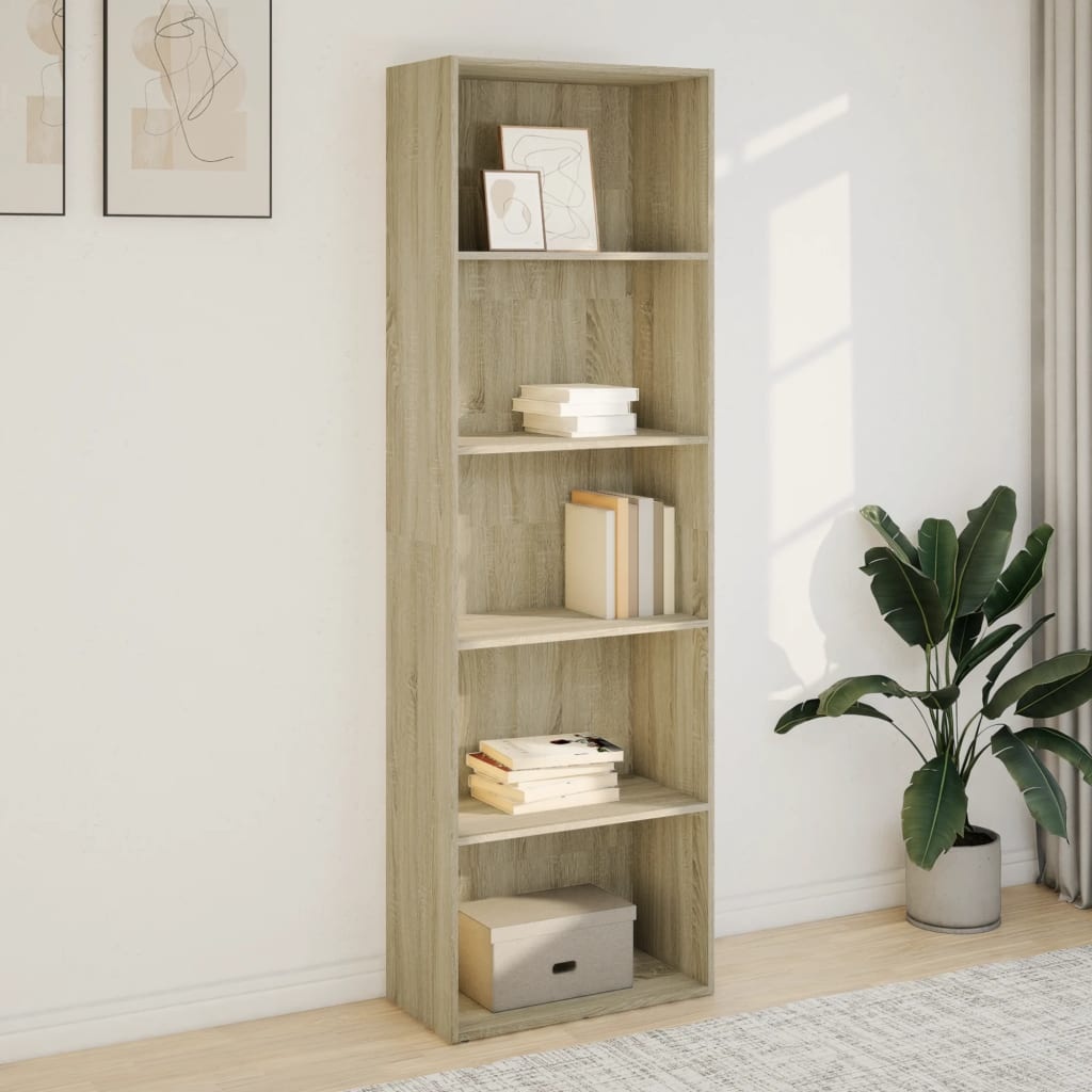 VidaXL Boekenkast 60x30x189 cm bewerkt hout sonoma eikenkleurig