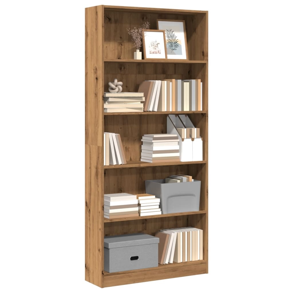VidaXL Boekenkast 80x24x176 cm bewerkt hout artisanaal eikenkleurig