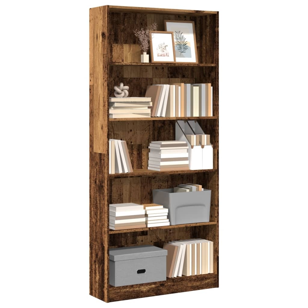 VidaXL Boekenkast 80x24x176 cm bewerkt hout oud houtkleurig