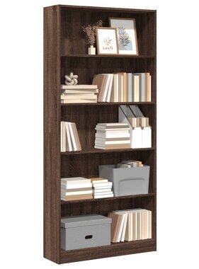 VidaXL Boekenkast 80x24x176 cm bewerkt hout bruin eikenkleurig