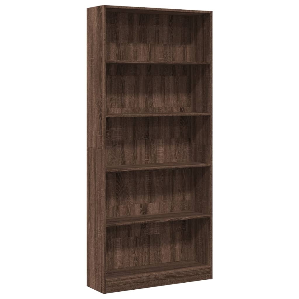 VidaXL Boekenkast 80x24x176 cm bewerkt hout bruin eikenkleurig