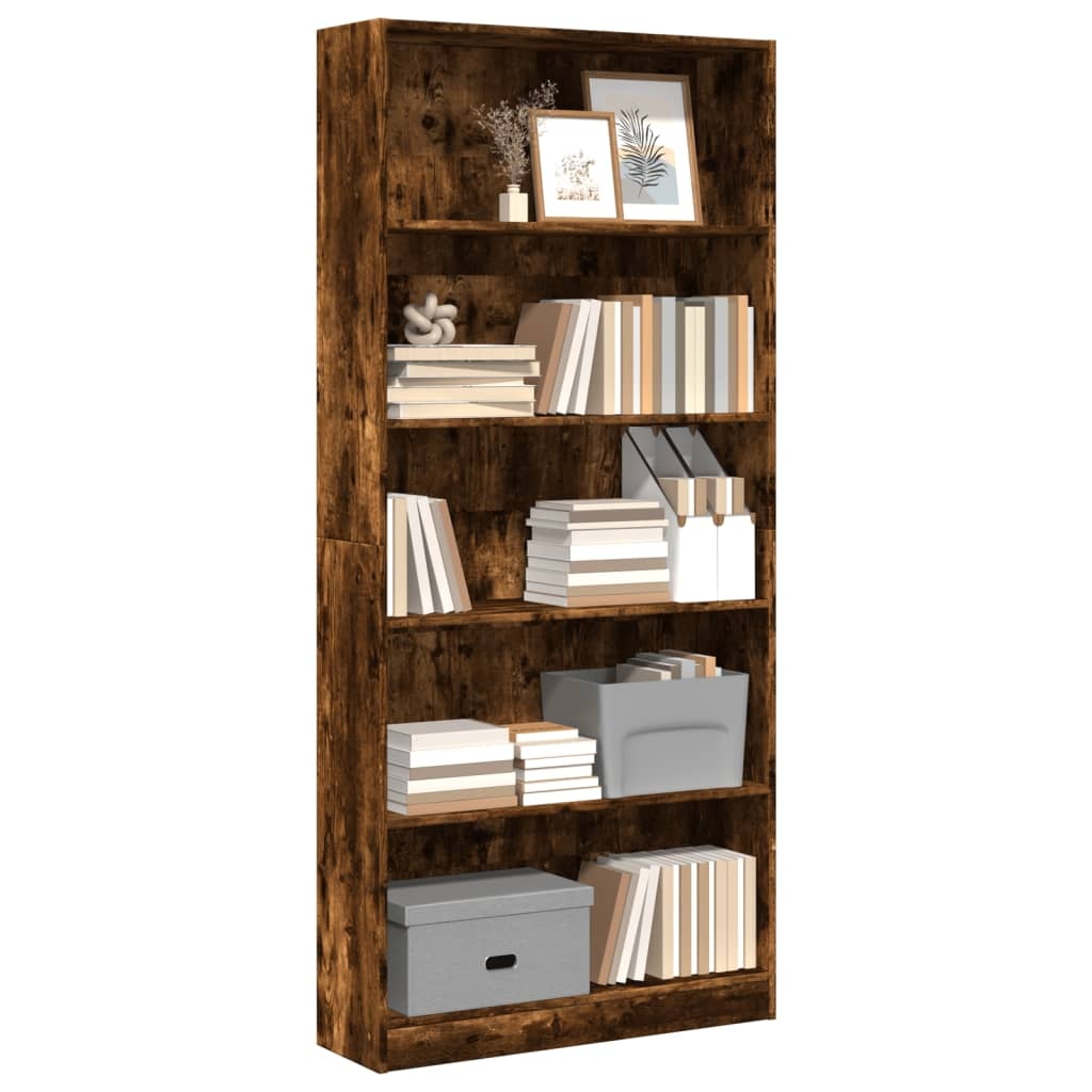 VidaXL Boekenkast 80x24x176 cm bewerkt hout gerookt eikenkleurig