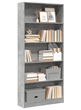 VidaXL Boekenkast 80x24x176 cm bewerkt hout betongrijs