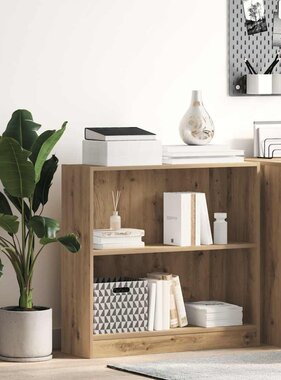 VidaXL Boekenkast 80x24x76 cm bewerkt hout artisanaal eikenkleurig