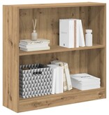 VidaXL Boekenkast 80x24x76 cm bewerkt hout artisanaal eikenkleurig