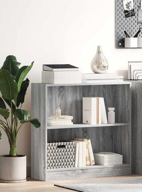 VidaXL Boekenkast 80x24x76 cm bewerkt hout grijs sonoma eikenkleurig