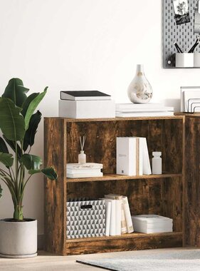 VidaXL Boekenkast 80x24x76 cm bewerkt hout gerookt eikenkleurig