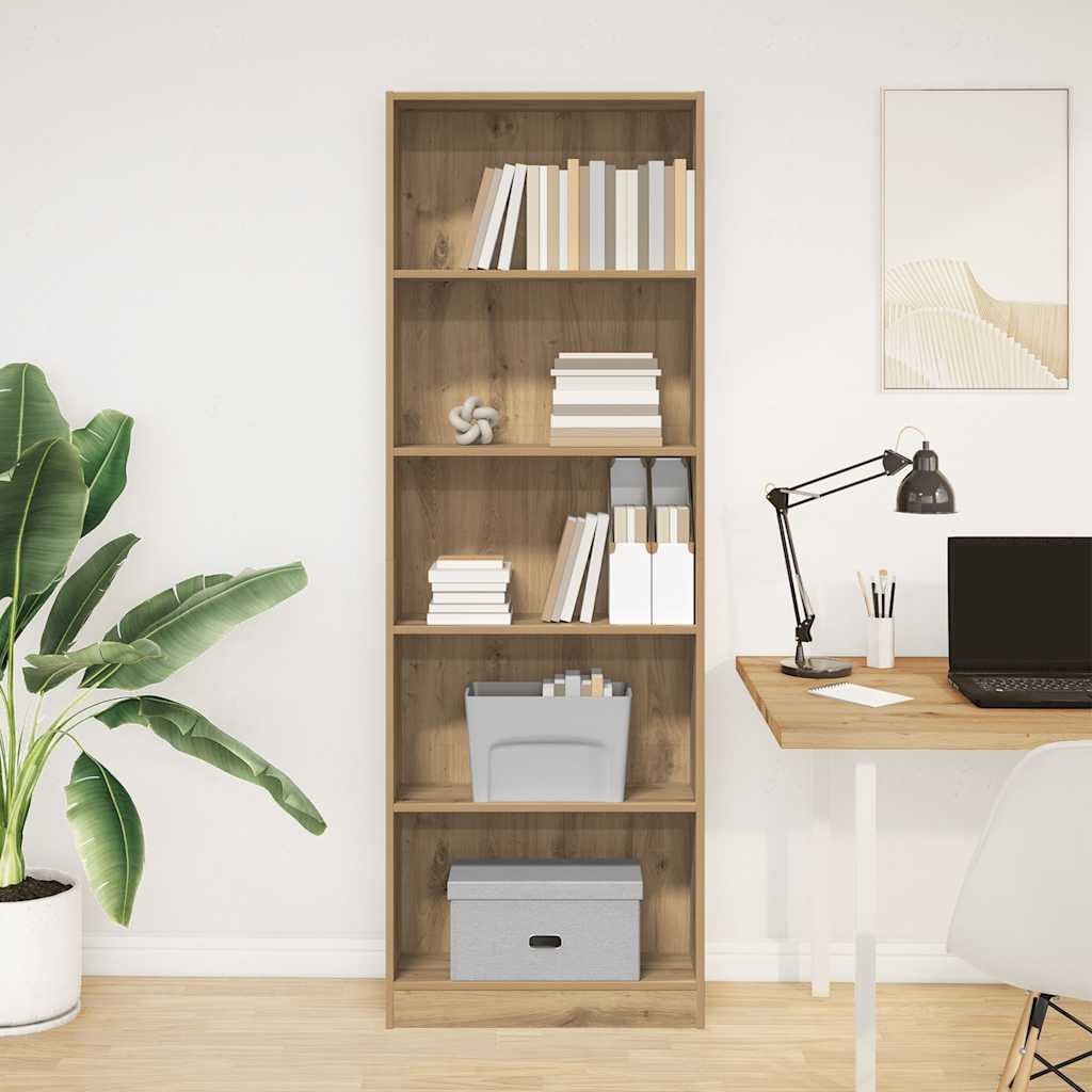 VidaXL Boekenkast 60x24x176 cm bewerkt hout artisanaal eikenkleurig