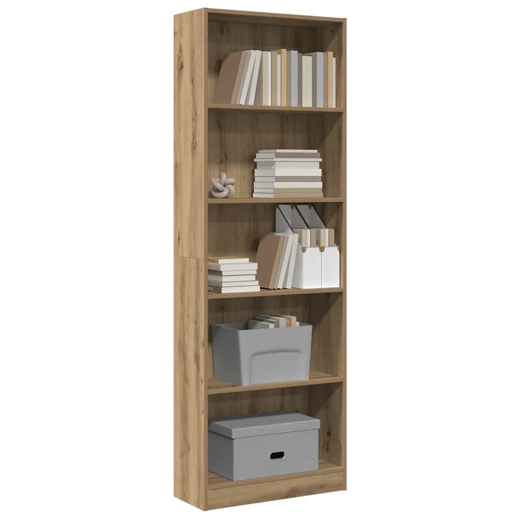 VidaXL Boekenkast 60x24x176 cm bewerkt hout artisanaal eikenkleurig