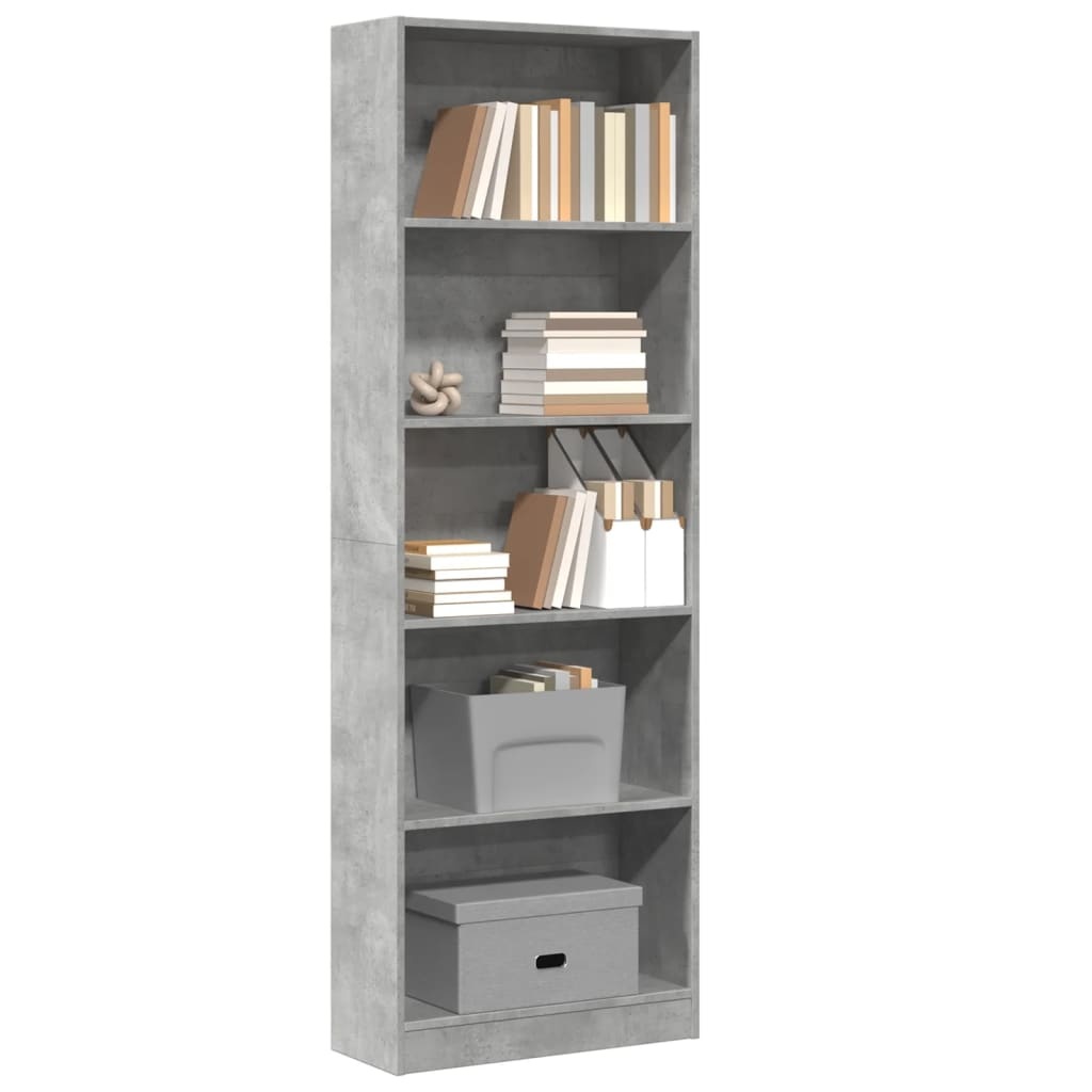 VidaXL Boekenkast 60x24x176 cm bewerkt hout betongrijs