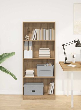 VidaXL Boekenkast 60x24x143 cm bewerkt hout artisanaal eikenkleurig