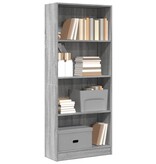 VidaXL Boekenkast 60x24x143 cm bewerkt hout grijs sonoma eikenkleurig
