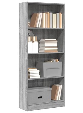VidaXL Boekenkast 60x24x143 cm bewerkt hout grijs sonoma eikenkleurig