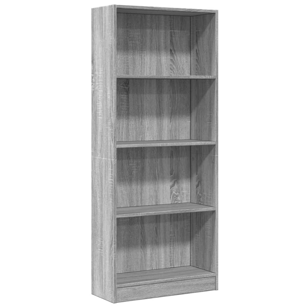 VidaXL Boekenkast 60x24x143 cm bewerkt hout grijs sonoma eikenkleurig