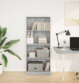 VidaXL Boekenkast 60x24x143 cm bewerkt hout grijs sonoma eikenkleurig