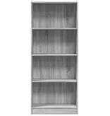 VidaXL Boekenkast 60x24x143 cm bewerkt hout grijs sonoma eikenkleurig