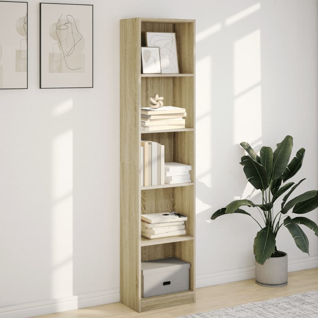 VidaXL Boekenkast 40x24x176 cm bewerkt hout sonoma eikenkleurig