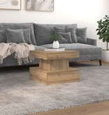 VidaXL Salontafel met LED-verlichting 50x50x40cm artisanaal eikenkleur