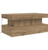 VidaXL Salontafel met LED-verlichting 50x50x40cm artisanaal eikenkleur