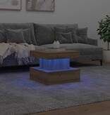 VidaXL Salontafel met LED-verlichting 50x50x40cm artisanaal eikenkleur