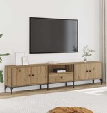 VidaXL Tv-meubel met lade 200x25x44 cm bewerkt hout artisanaal eiken