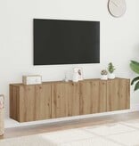 VidaXL Tv-meubels 2 st wandgemonteerd 80x30x41cm artisanaal eikenkleur