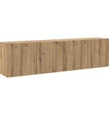 VidaXL Tv-meubels 2 st wandgemonteerd 80x30x41cm artisanaal eikenkleur