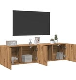 VidaXL Tv-meubels 2 st wandgemonteerd 80x30x41cm artisanaal eikenkleur