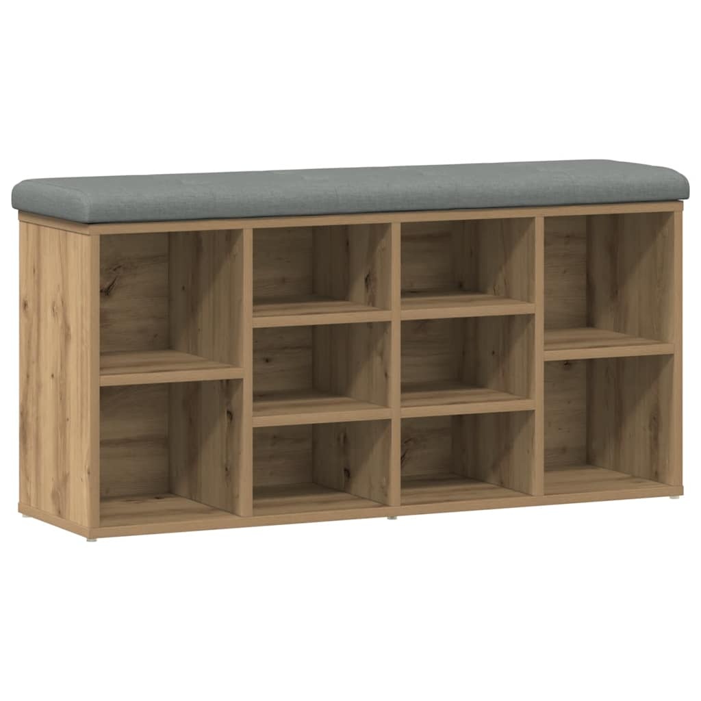 VidaXL Schoenenbank 102x32x50 cm bewerkt hout artisanaal eikenkleur