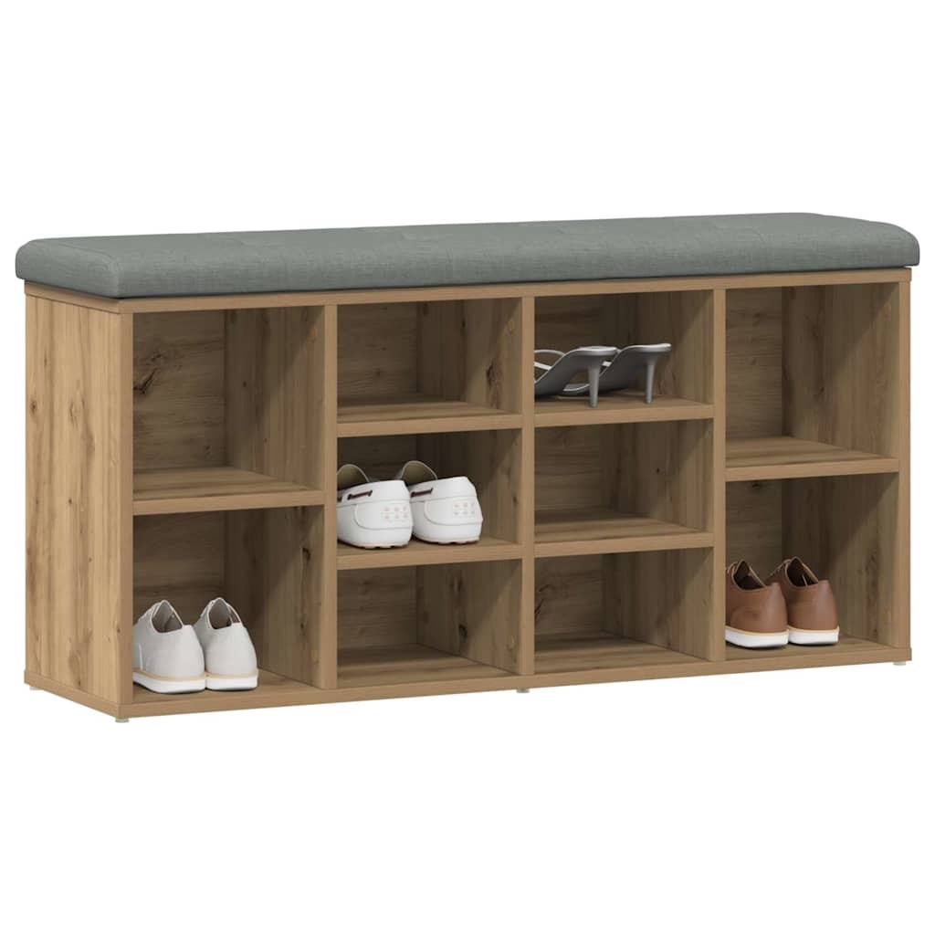 VidaXL Schoenenbank 102x32x50 cm bewerkt hout artisanaal eikenkleur