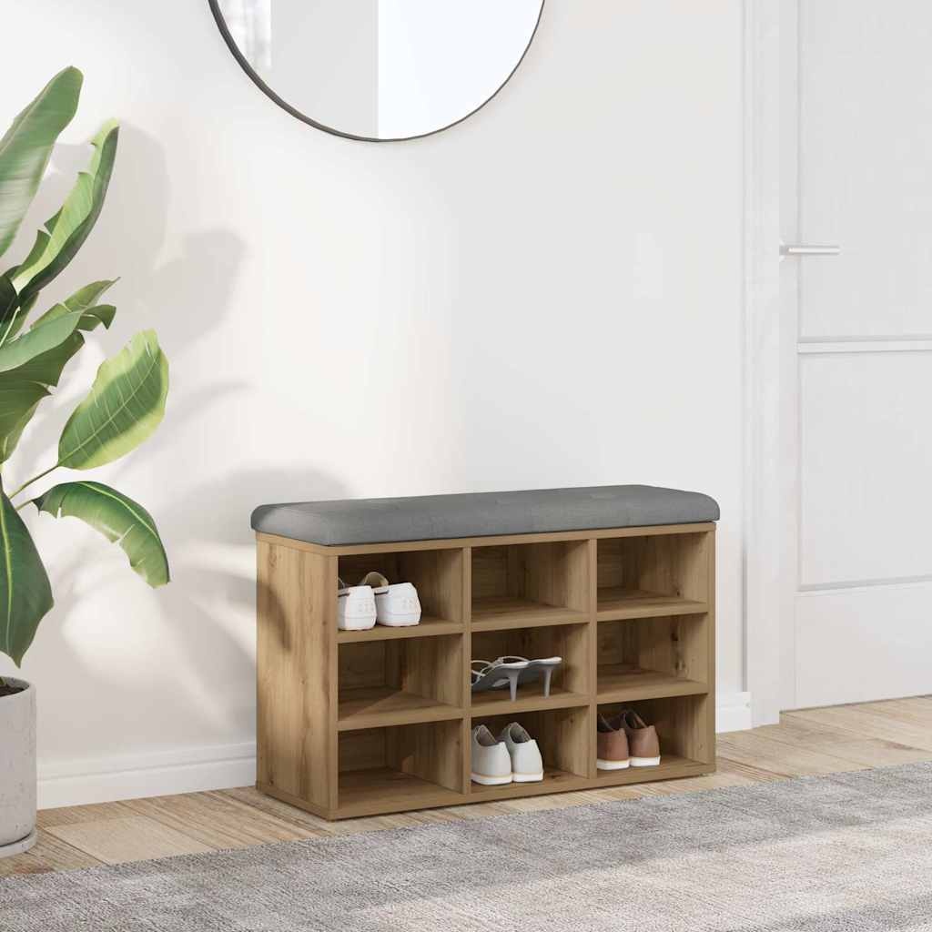 VidaXL Schoenenbank 82x32x50 cm bewerkt hout artisanaal eikenkleur