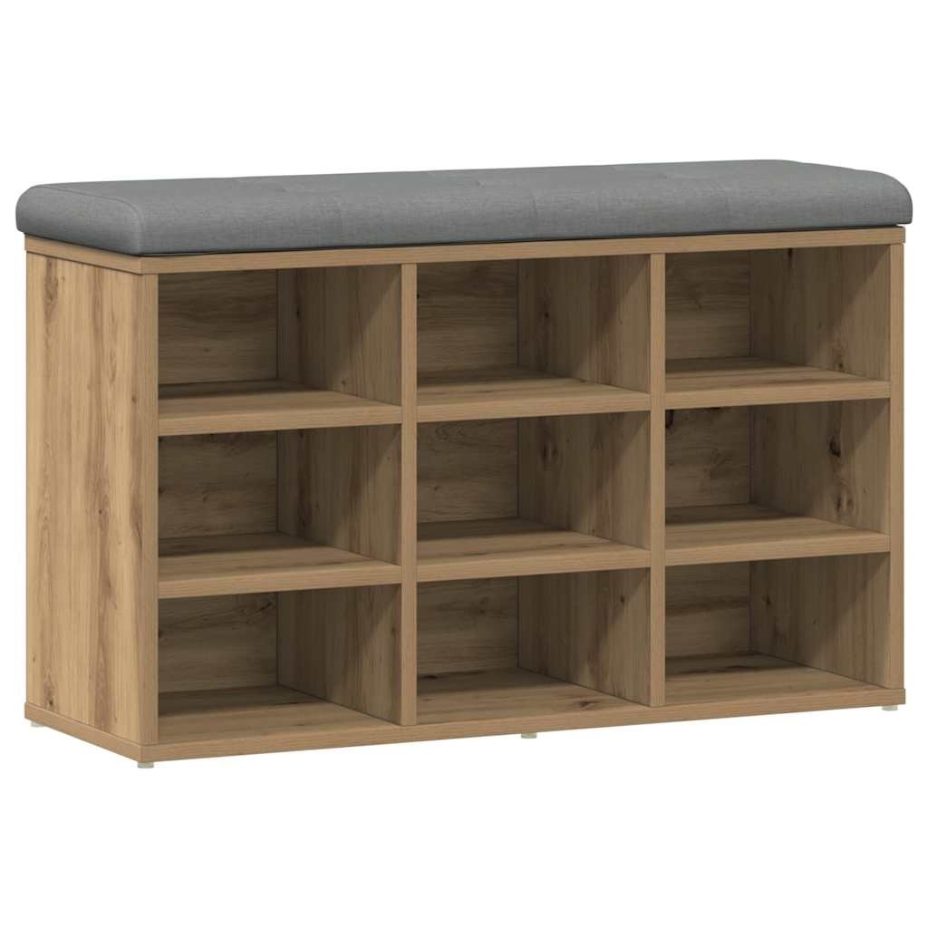 VidaXL Schoenenbank 82x32x50 cm bewerkt hout artisanaal eikenkleur
