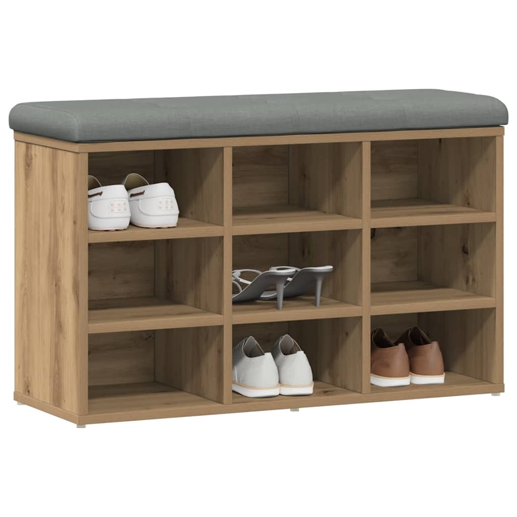 VidaXL Schoenenbank 82x32x50 cm bewerkt hout artisanaal eikenkleur