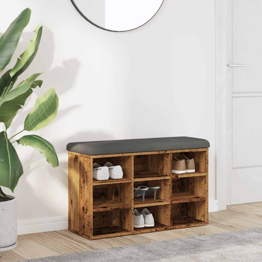 VidaXL Schoenenbank 82x32x50 cm bewerkt hout oud houtkleurig
