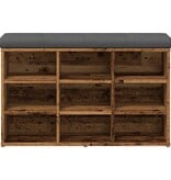 VidaXL Schoenenbank 82x32x50 cm bewerkt hout oud houtkleurig