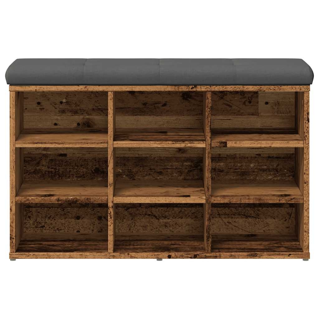VidaXL Schoenenbank 82x32x50 cm bewerkt hout oud houtkleurig