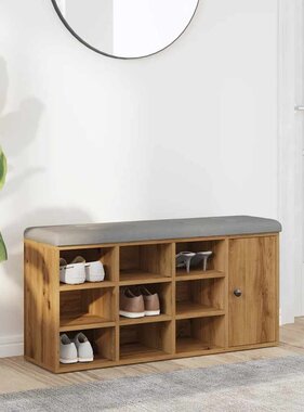 VidaXL Schoenenbank 102x32x50 cm bewerkt hout artisanaal eikenkleur