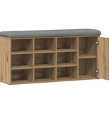 VidaXL Schoenenbank 102x32x50 cm bewerkt hout artisanaal eikenkleur