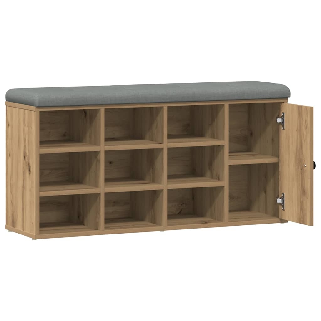 VidaXL Schoenenbank 102x32x50 cm bewerkt hout artisanaal eikenkleur