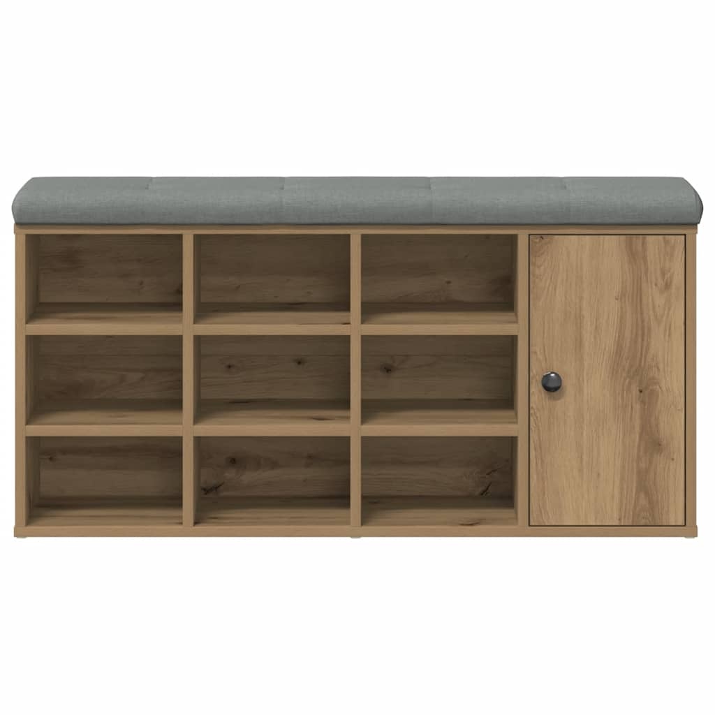 VidaXL Schoenenbank 102x32x50 cm bewerkt hout artisanaal eikenkleur