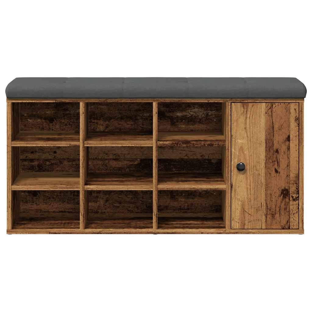 VidaXL Schoenenbank 102x32x50 cm bewerkt hout oud houtkleurig