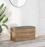 VidaXL Opbergbankje 82x42x45 cm bewerkt hout artisanaal eikenkleur